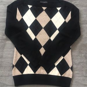 Banana Republic cashmere argyle print sweater size small
